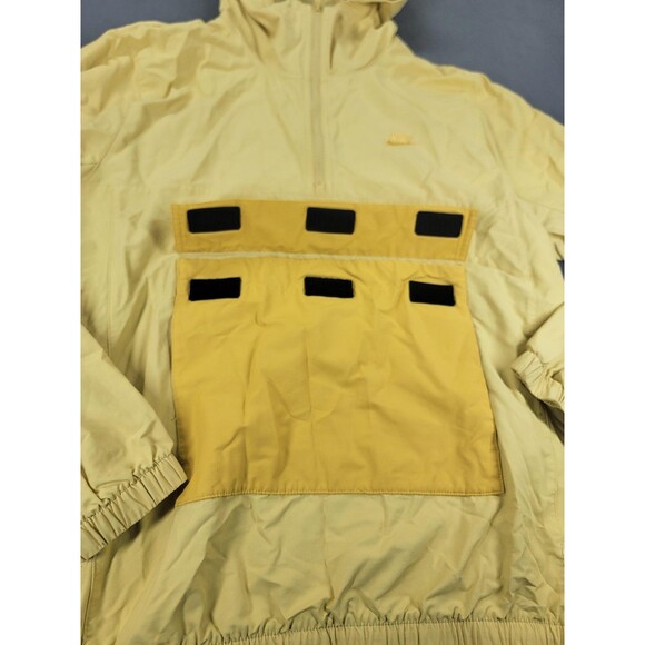 Nike Jacket Mens Large Yellow Half Zip Hooded Pullover Windbreaker DA0011-700 - Picture 5 of 13